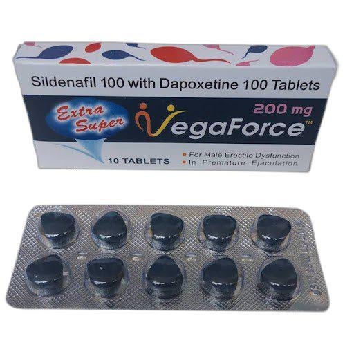 VegaForce Compresse a doppia azione Blue Frog, potente Viagra a doppia azione per un'erezione più dura e duratura